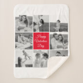 素敵なコラージュのカップルの写真とハッピーバレンタインデー シェルパブランケット (正面)