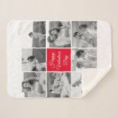 素敵なコラージュのカップルの写真とハッピーバレンタインデー シェルパブランケット (正面(横))