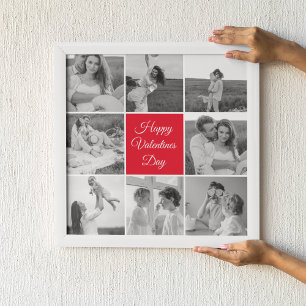素敵なコラージュのカップルの写真とハッピーバレンタインデー ポスター