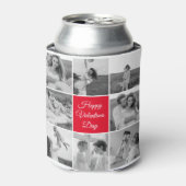 素敵なコラージュのカップルの写真とハッピーバレンタインデー 缶クーラー (缶正面)