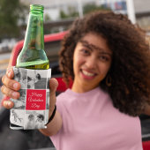 素敵なコラージュのカップルの写真とハッピーバレンタインデー 缶クーラー