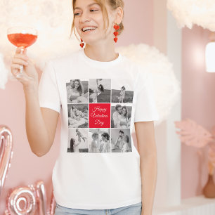 素敵なコラージュのカップルの写真とハッピーバレンタインデー Tシャツ