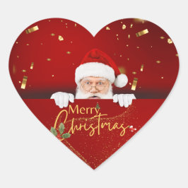 素敵なサンタクロースのメリークリスマス ハートシール