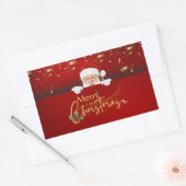 素敵なサンタクロースのメリークリスマス 長方形シール (封筒)
