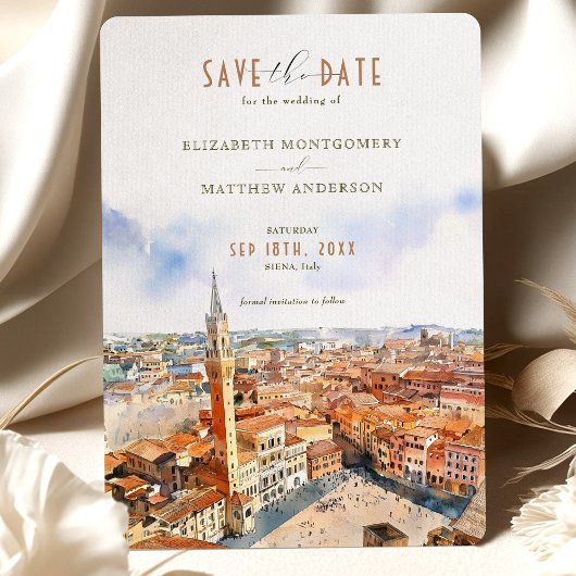 素敵なシエナ、イタリア　結婚式のご案内「Save-the-Date」 招待状
