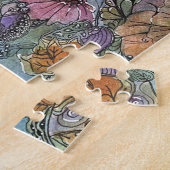 素敵なシックなフラワーガーデンウォーターカラー絵画ズ ジグソーパズル (側面)