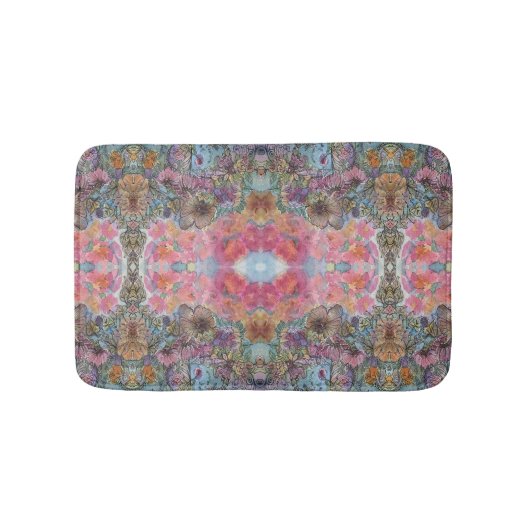 素敵なシックなフラワーガーデンウォーターカラー絵画ズ バスマット (正面)