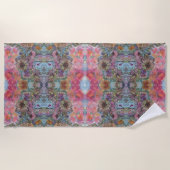 素敵なシックなフラワーガーデンウォーターカラー絵画ズ ビーチタオル (正面)