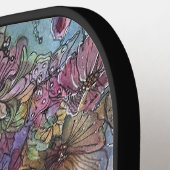 素敵なシックなフラワーガーデンウォーターカラー絵画ズ ピックルボールラケット (左詳細)