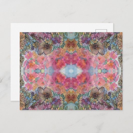 素敵なシックなフラワーガーデンウォーターカラー絵画ズ ポストカード (正面/裏面)