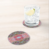 素敵なシックなフラワーガーデンウォーターカラー絵画ズ ラウンドペーパーコースター (インサイチュ)