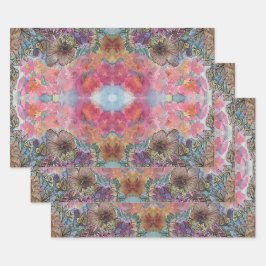 素敵なシックなフラワーガーデンウォーターカラー絵画ズ ラッピングペーパーシート