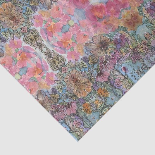 素敵なシックなフラワーガーデンウォーターカラー絵画ズ 薄葉紙 (詳細)