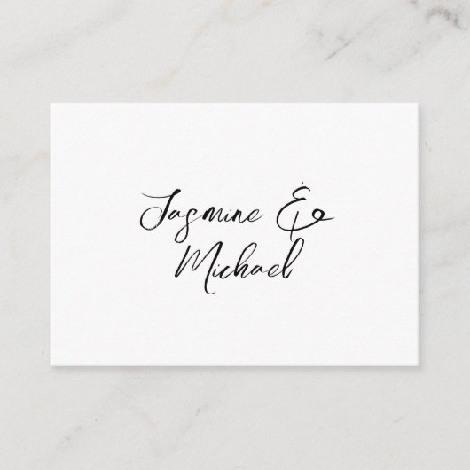 素敵なシックな書名結婚式 エンクロージャーカード (正面)