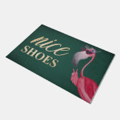 素敵なシューズFlamingoのドーおもしろいマット ドアマット (アングル)