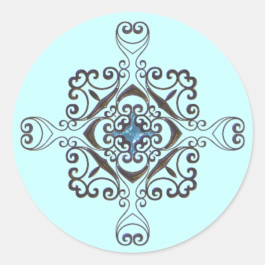 素敵なシルバー装飾結婚式用シール ラウンドシール (正面)