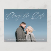 素敵なスクリプト写真の日付の変更 案内ポストカード (正面)