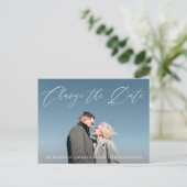 素敵なスクリプト写真の日付の変更 案内ポストカード (スタンド正面)