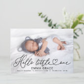 素敵なスクリプト写真の誕生のお知らせカード シーズンカード (スタンド正面)