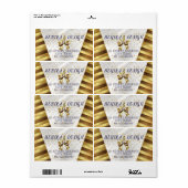 素敵なスタイリッシュ金ゴールド抽象芸術金属落下ベクトル ラベル (フルシート)