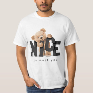 素敵なスタンディングベアードールであなたのスローガンに会う Tシャツ