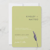 素敵なセージの緑のカード、ラベンダー。 セーブザデート (裏面)