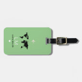 素敵なセージ緑の旅行荷物タグの名前 ラゲッジタグ (正面横)
