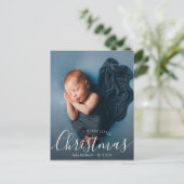 素敵なタイポグラフィ誕生のお知らせカード ポストカード (スタンド正面)