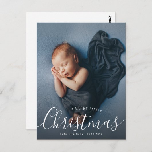 素敵なタイポグラフィ誕生のお知らせカード ポストカード (正面/裏面)