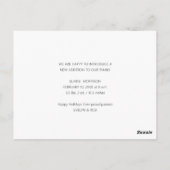 素敵なタイポグラフィ誕生のお知らせカード ポストカード (裏面)