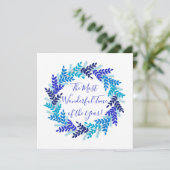 素敵なタイムイヤーエレガントブルークリスマスリース シーズンカード (スタンド正面)