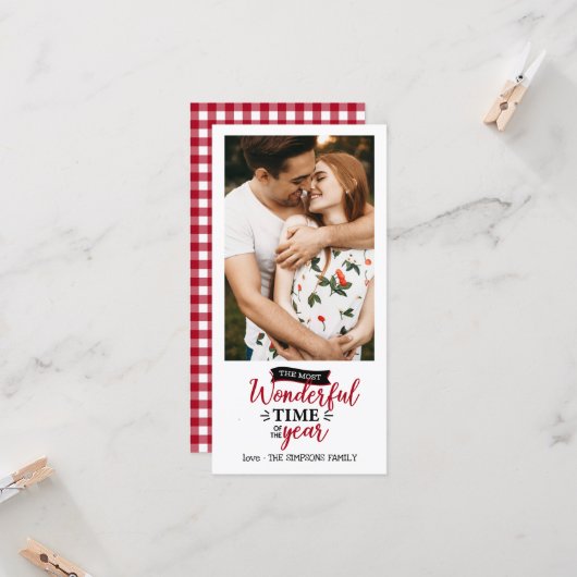 素敵なタイムレッドジンジャムホリデーフォト カード (正面/裏面インサイチュ)