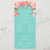 素敵なターコイズとコーラル フラワーデザイン - プログラム (裏面)