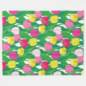 素敵なチューリップ。 フリースブランケット (正面(横))