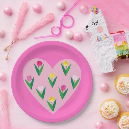 素敵なチューリップ。 ペーパープレート (パーティー)