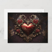 素敵なデザインのハートはがき ポストカード (正面/裏面)