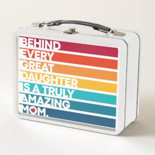 素敵なデザインの母の日のテキスト メタルランチボックス