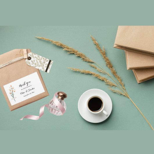 素敵なトレンディーピンクウォーターカラーワイルドフラワー結婚ズ 長方形シール