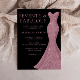 素敵なドレス エレガントな女性の70歳の誕生日 招待状