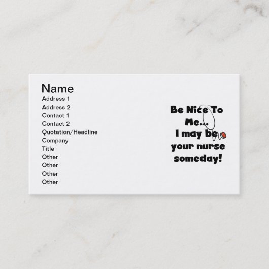 素敵なナースTシャツとギフト 名刺 (正面)