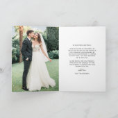 素敵なネオンピンク結婚ハートの写真 サンキューカード (内部)