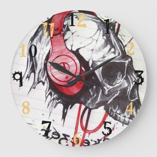 素敵なハロウィーンのスケイザーは素敵な一日を持っている ラージ壁時計 (正面)