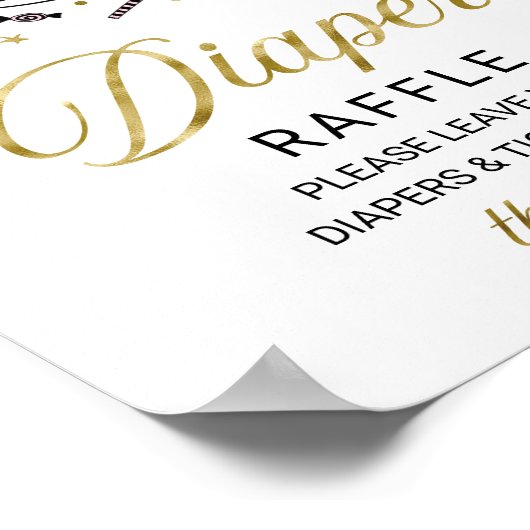 素敵なハロウィーン赤ちゃんシャワーおむつラッフルサイン ポスター (角)