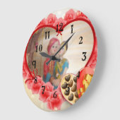 素敵なハートチョコレートの日付を保存 ラージ壁時計 (傾斜)