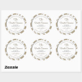 素敵なハートベージュとホワイトフローラ製品ラベル ラウンドシール (シート)