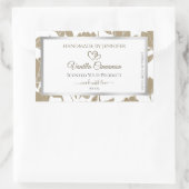 素敵なハートベージュとホワイトフローラ製品ラベル 長方形シール (バッグ)