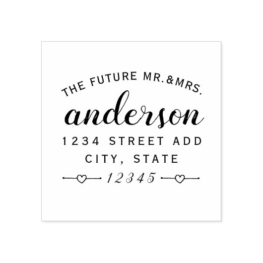 素敵なハート未来ミセス結婚ズ差出人住所 ラバースタンプ (インプリント)
