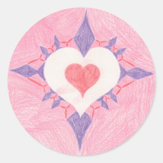 素敵なハート ラウンドシール (正面)