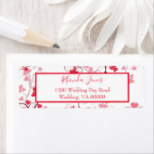 素敵なハート 赤と白 ラベル (インサイチュ)