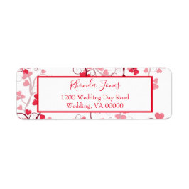 素敵なハート 赤と白 ラベル